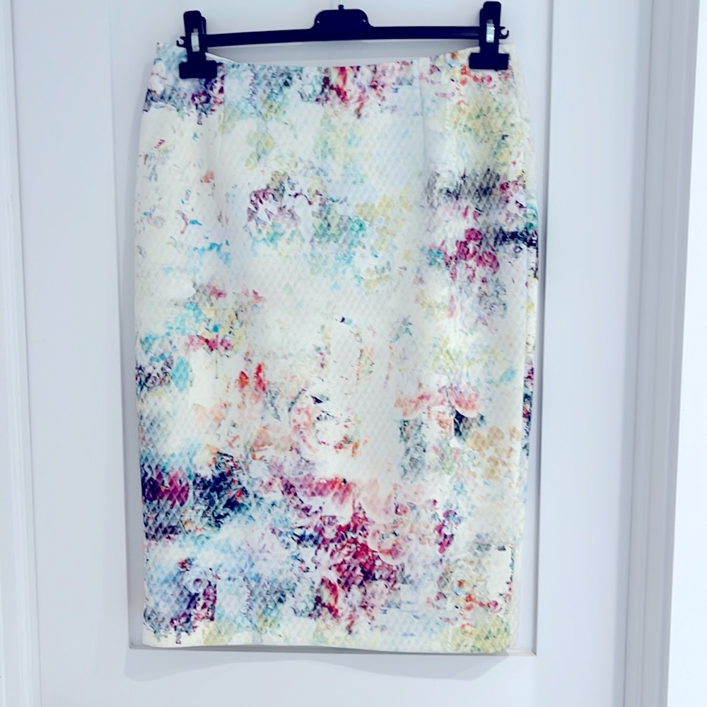 Helene Berman kaleidoscopic multi-color pencil skirt, size M